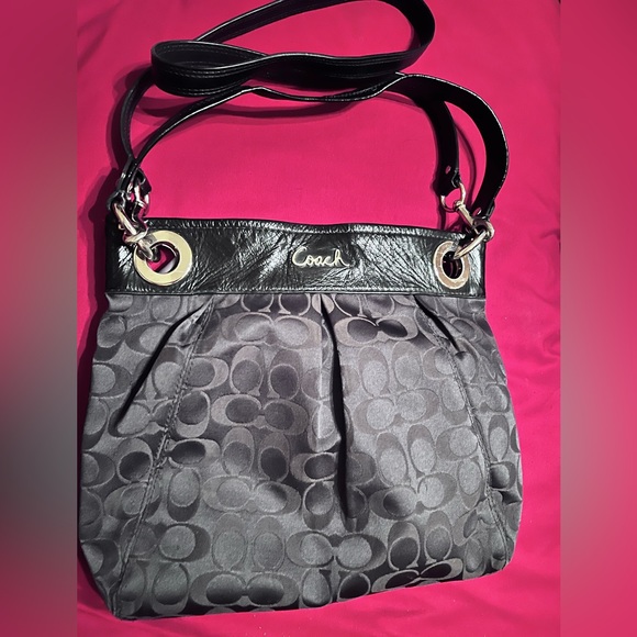 COACH Handbag 2way Shoulder Bag F17599 Ashley Canvas Signature Ladies - Picture 1 of 4